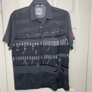 Tommy Bahama Baseball San Francisco Giants Island Stadium Silk Men Medium Gray